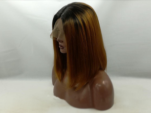 Lace Front Black/Blonde Ombre Straight Wig